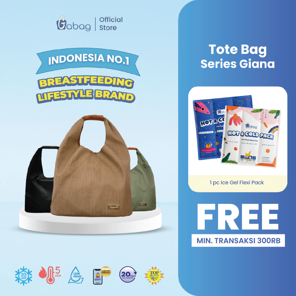 Gabag Cooler Bag Giana Tas ASI Stylish + Ice Gel 20 Jam Bergaransi