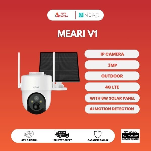 Meari V1 CCTV 4G Solar Panel 3MP Tanpa WiFi Listrik & Free Cloud Storage