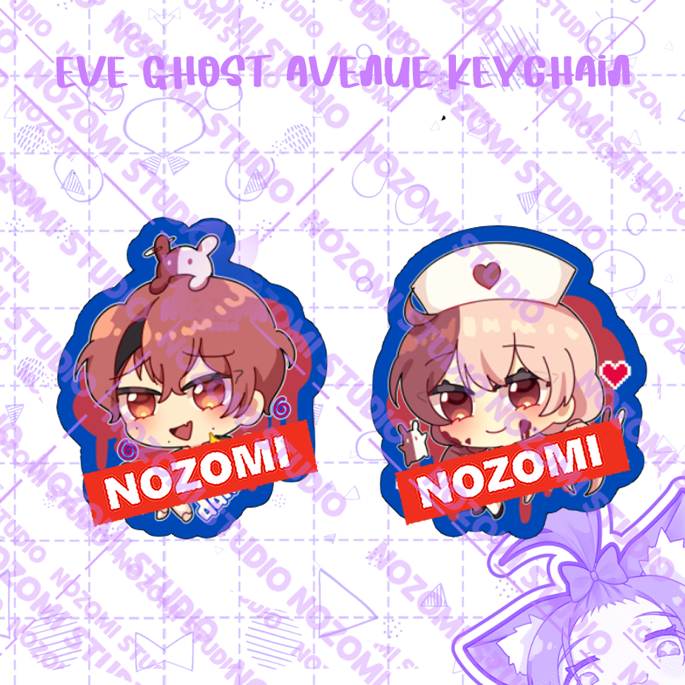 Keychain Akrilik / Gantungan Kunci EVE UTAITE GHOST AVENUE MAHIRU HIRUMA / LILIN
