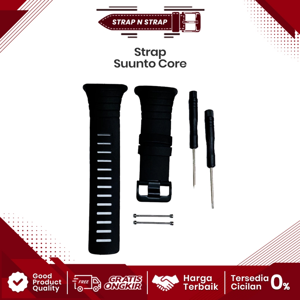 Strap Rubber Band Suunto Core All Black Tali Jam Tangan Suunto Core Watch