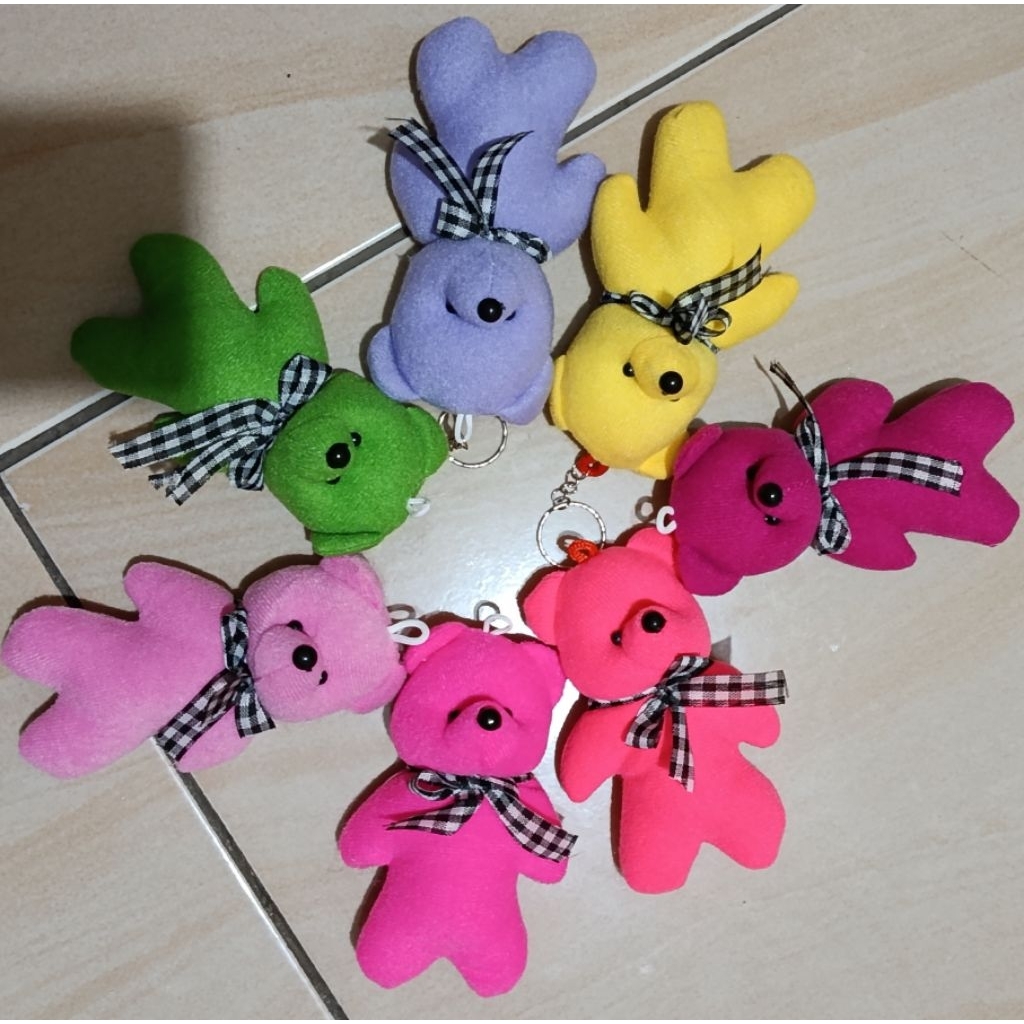 Gantungan kunci boneka boneka kecil buket boneka