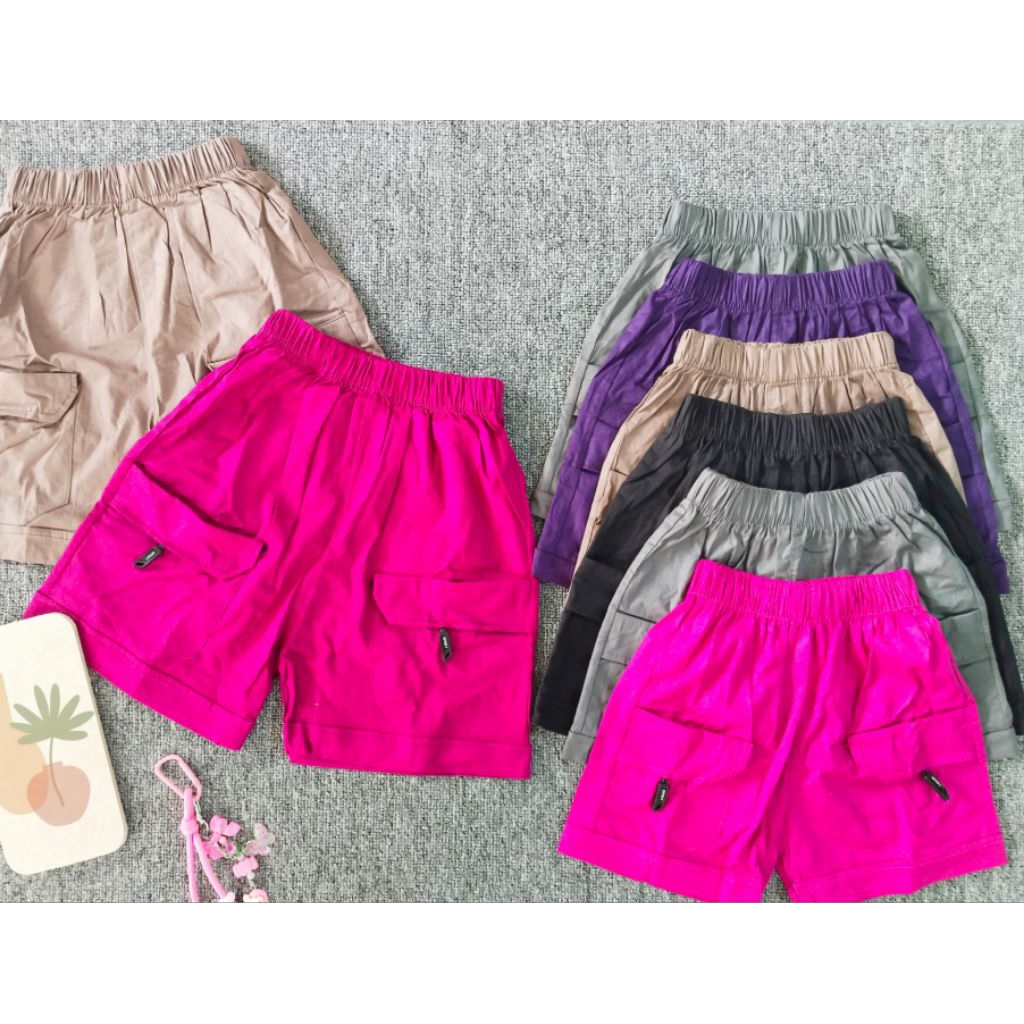 Celana Cargo Pendek Anak Perempuan Premium | Celana pendek Anak cewek | Celana Cargo Anak Wanita