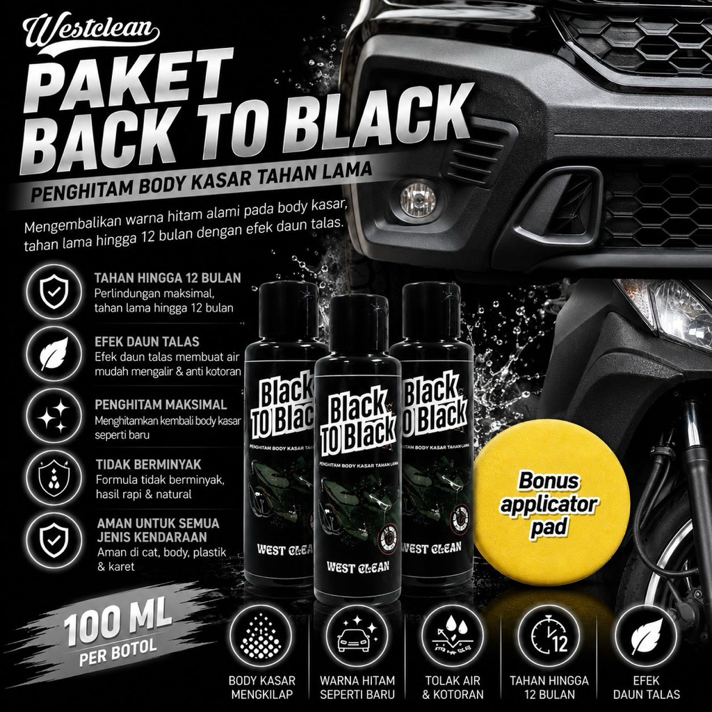 Penghitam Body Kasar Tahan Lama efek daun talas