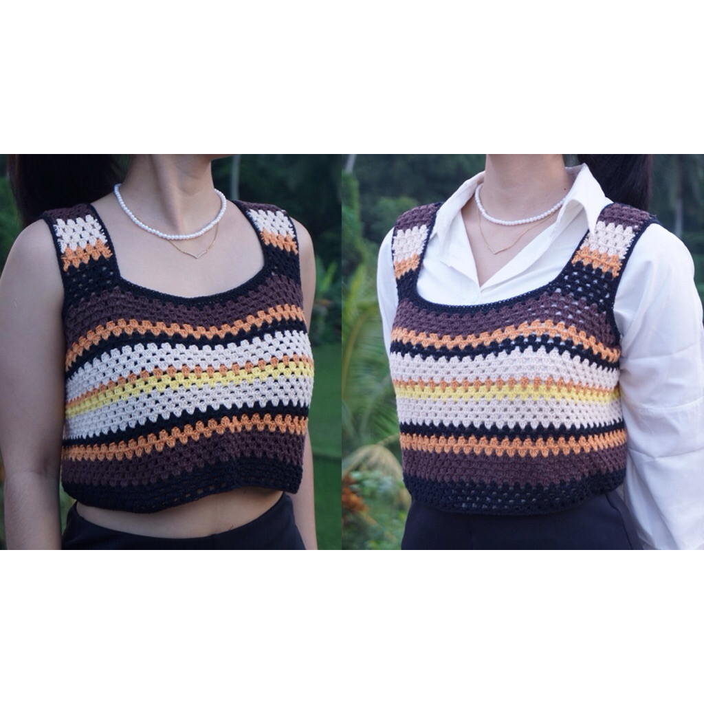 vest rajut handmade / crochet vest / atasan rajut / tank top rajut