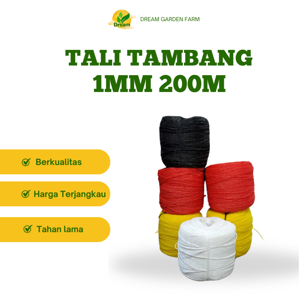 Tali Tambang 1mm Panjang 200 meter - Tali Layangan - Tali Bangunan - Tali Tampar