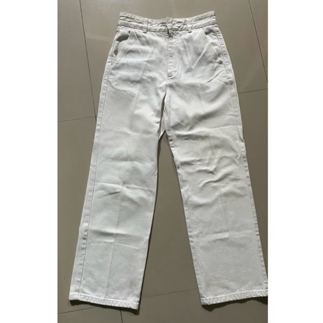 jeans straight GU white