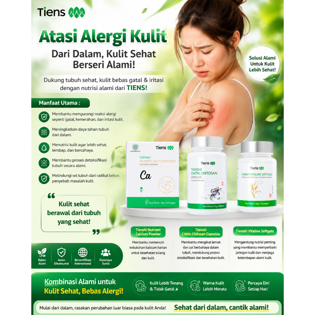 TIENS Original Untuk Alergi Kulit | Aman Dikonsumsi & Tanpa Efek Samping Berbahaya