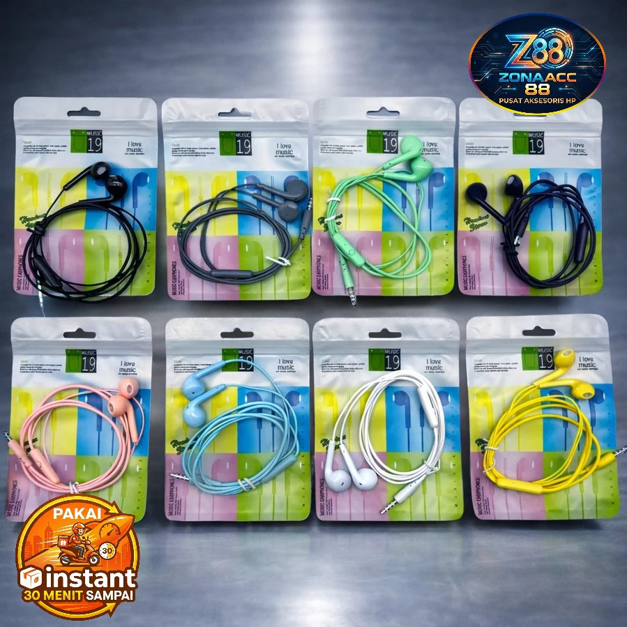 Handsfree Headset U19 Macaron Packing Plastik Handset Handsfree U19 packing Plastik Macaron New