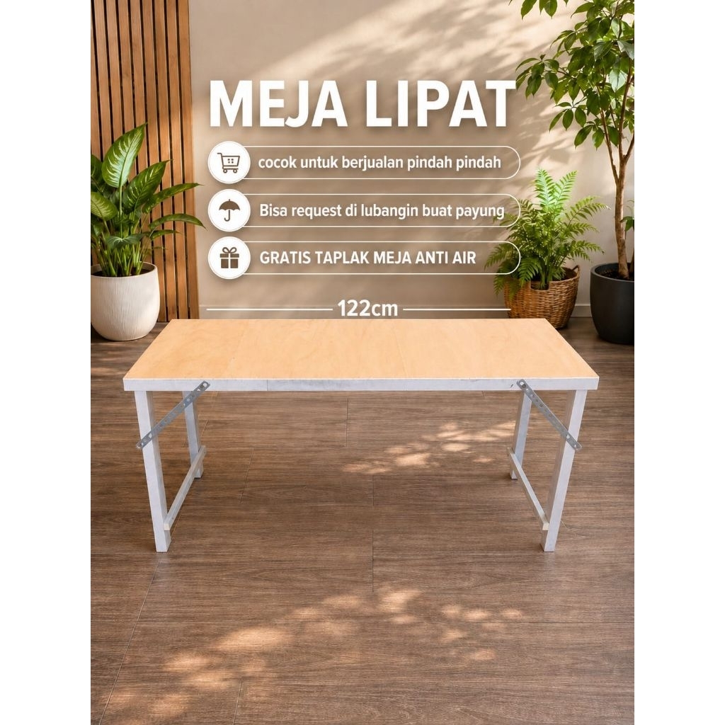 meja lipat dagang booth portable gerobak lipat