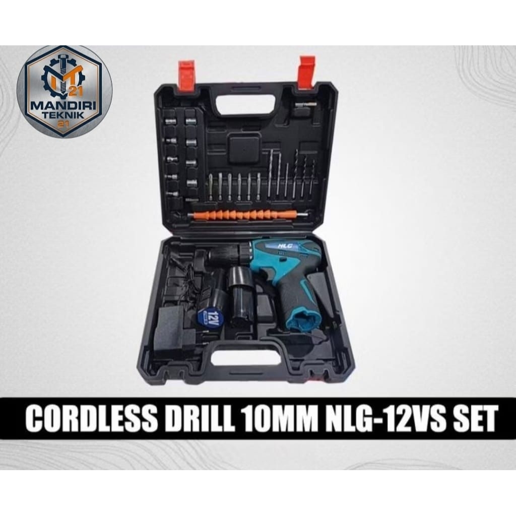 (Ready Stok) Cordless Drill 10m | NLG-12VS Bor Baterai 10mm 12Volt