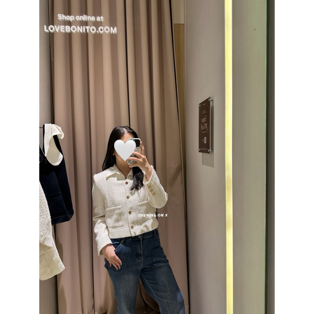 [READY] LOVE BONITO White Tweed Blazer Size M
