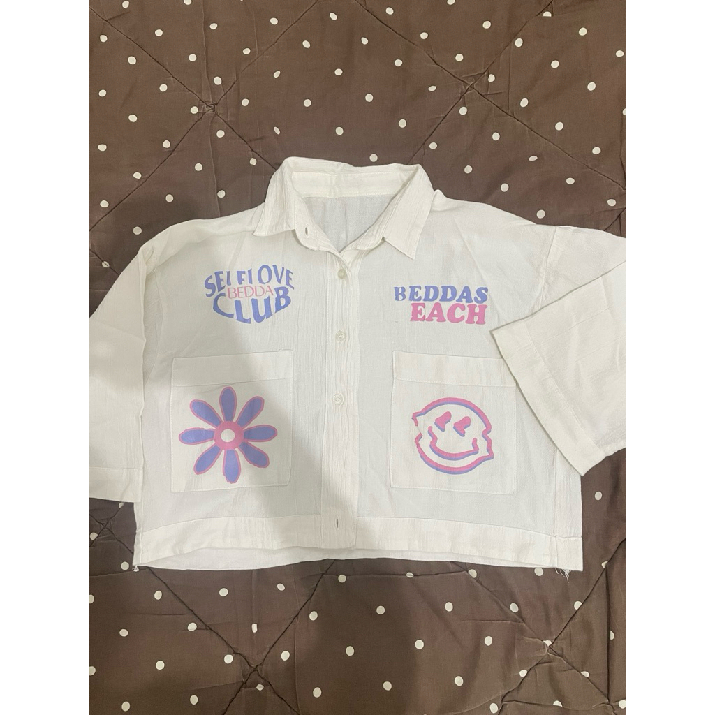 kemeja putih crop