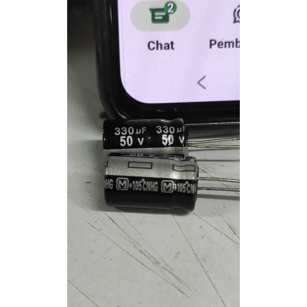 (HARGA 1 PCS) capasitor 330uf 50V Panasonic