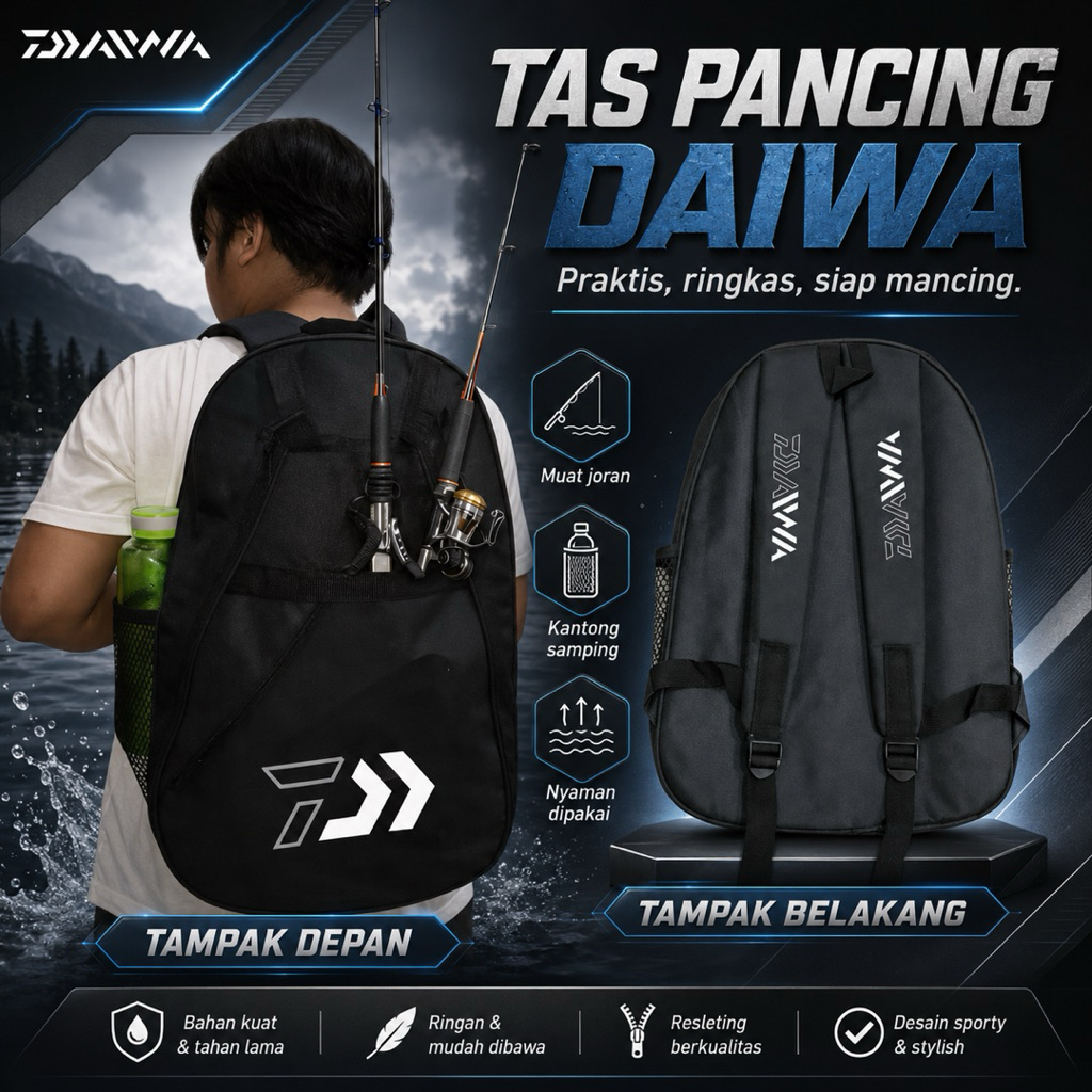 Tas Mancing Tas Ransel Mancing Premium Hitam Tas Joran Pancing Hitam Ransel TAS MULTIFUNGSI JBI SPOR