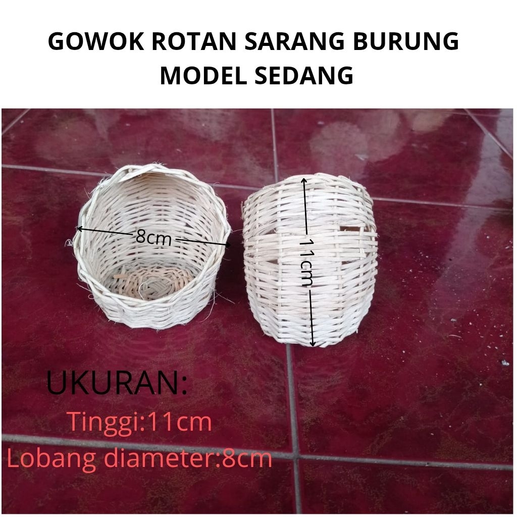 GOWOK ROTAN SARANG BURUNG MODEL SEDANG