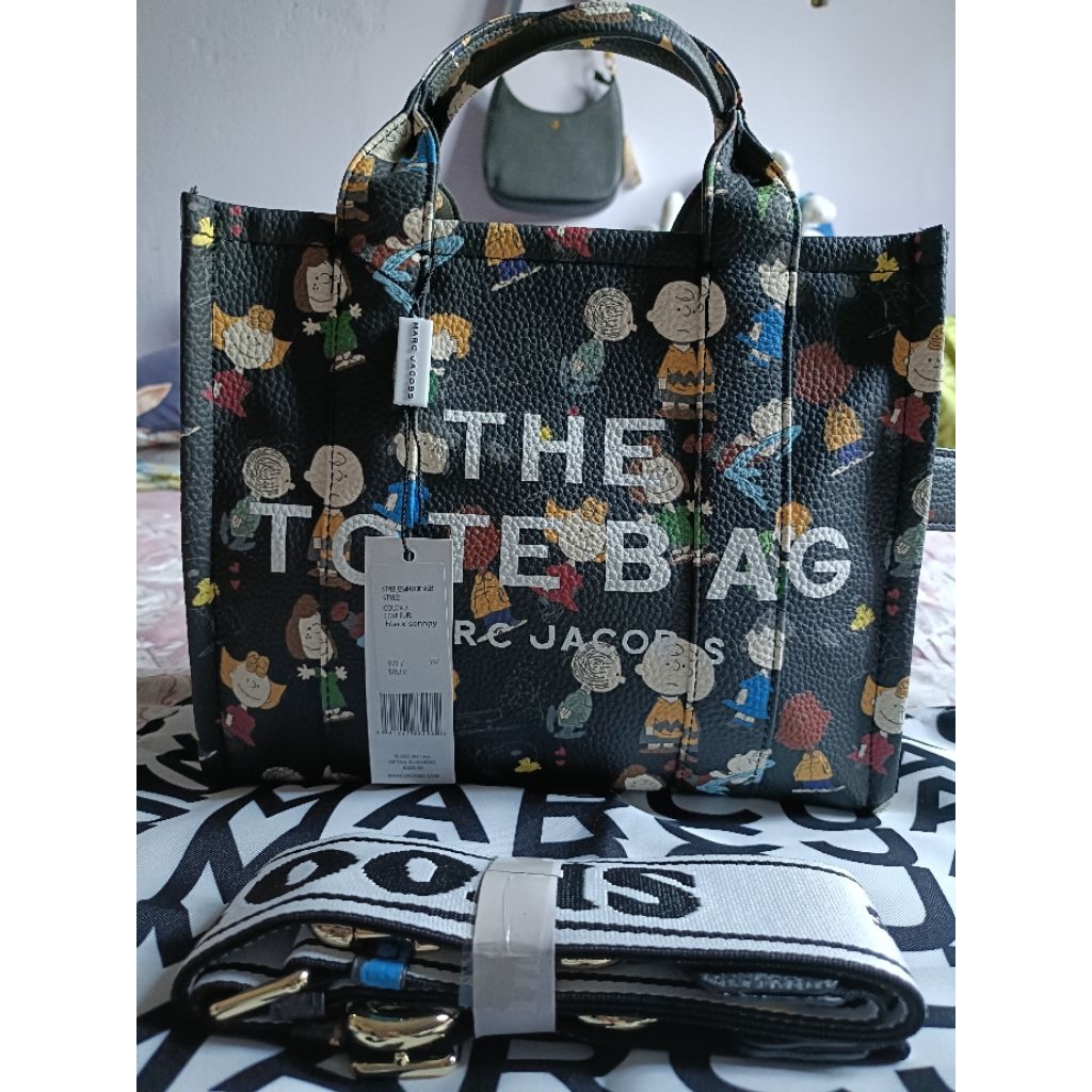Tas the Tote bag  MJ kulas Snoopy hitam