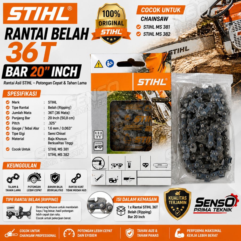 RANTAI STIHL 36T 20" RANTAI BELAH