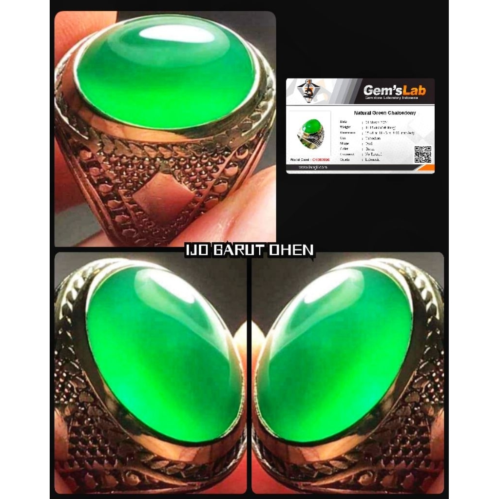 natural batu akik ijo garut ohen super kristal kontesan