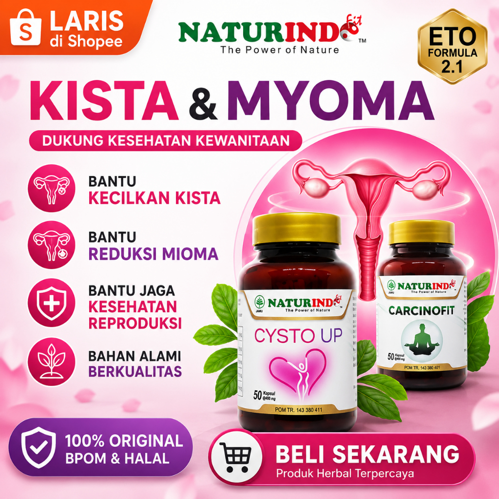 Obat Kista Miom Ampuh Cysto Up Naturindo Herbal Penebalan Dinding Rahim Kista Ovarium Pelancar Haid 