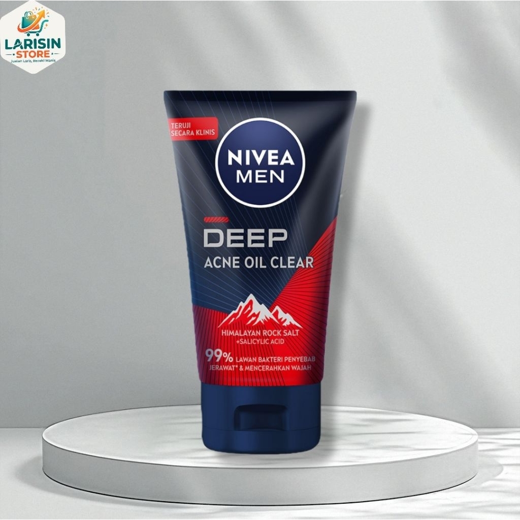 [PROMO] Nivea Men Deep Acne Oil Clear Scrub 100 ml - Sabun Muka Pria
