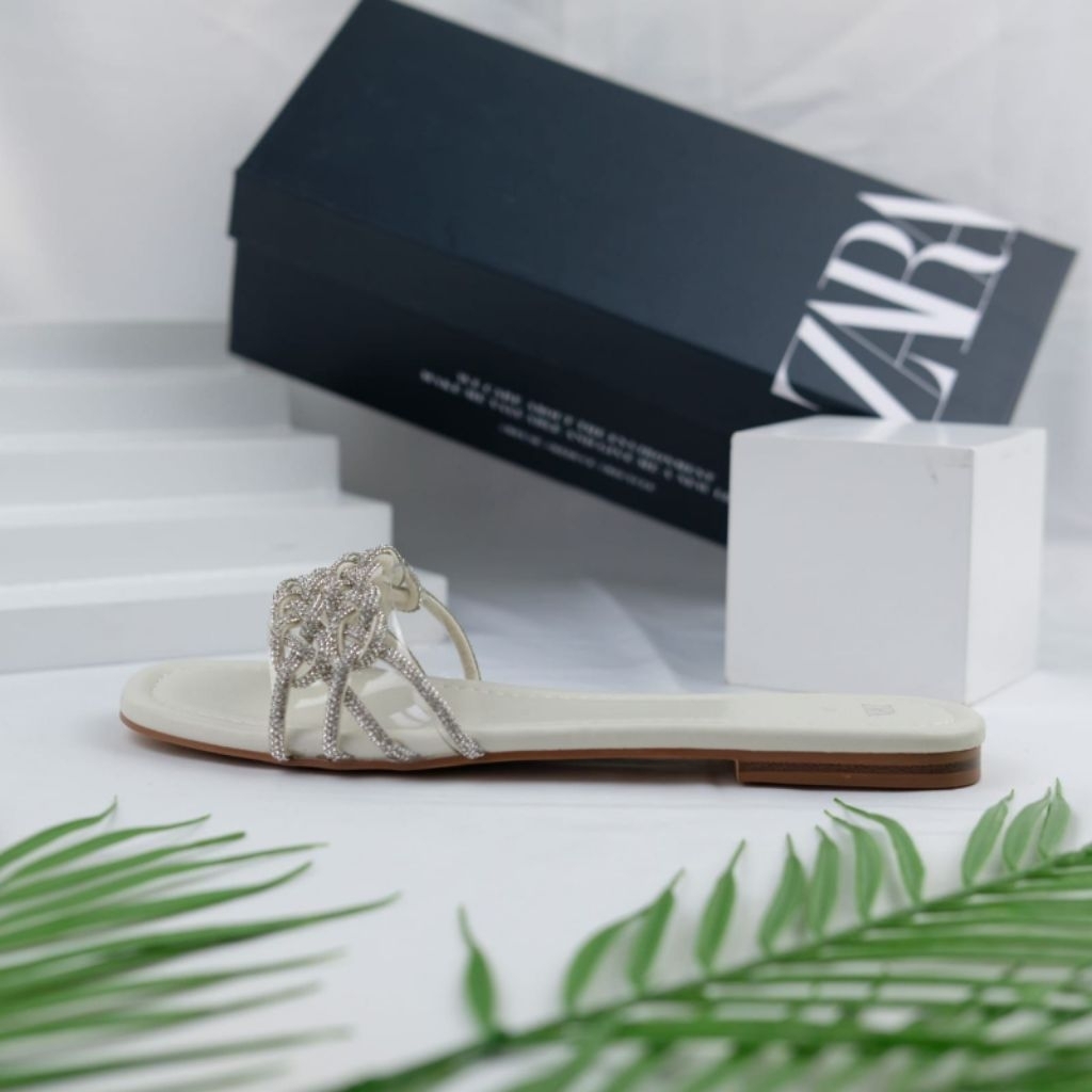 Slippers glitter sandal zara sandal wanita mules dailyshoes