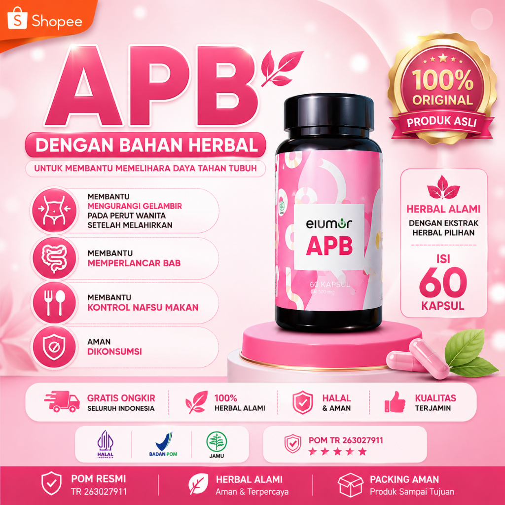 Isi 60 Kapsul Elumor APB Suplemen Herbal untuk Diet dan Membantu Mengecilkan Perut