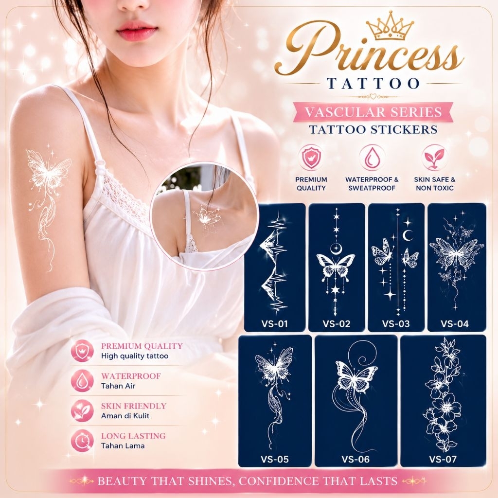 TATTO | Tatto temporer [ White butterfly ] Sticker tatto