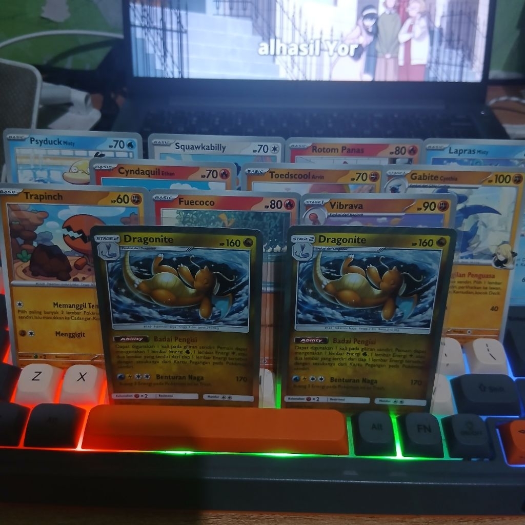 Dragonite holo no rarity || Kartu pokemon dragonite rare langka || kartu pokemon vintage jadul chari