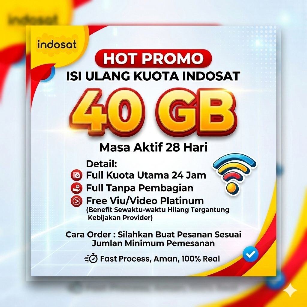 HOT PROMO ISI ULANG KUOTA INDOSAT IM3 FREEDOM 40 GB 28 HARI TERMURAH