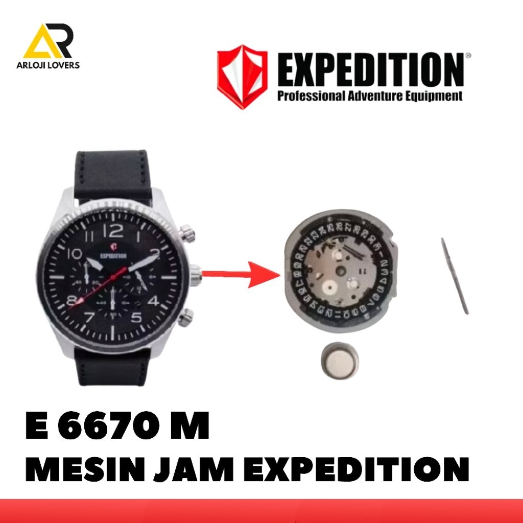 Mesin Jam Expedition E 6670 M Original