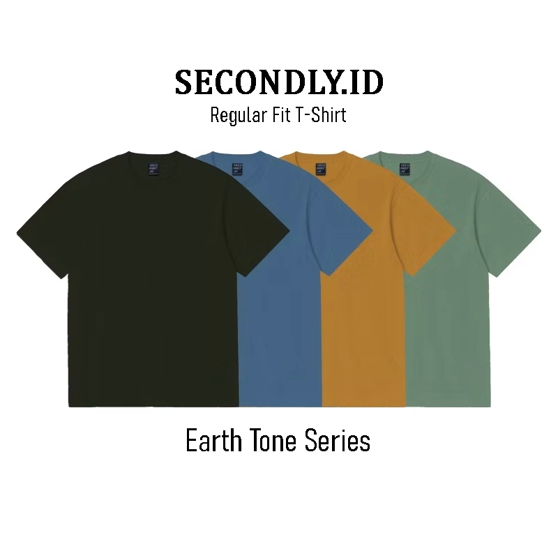 SECONDLY.ID Basic Tee Pria - Regular Fit Essential Wear | Earth Tone Series