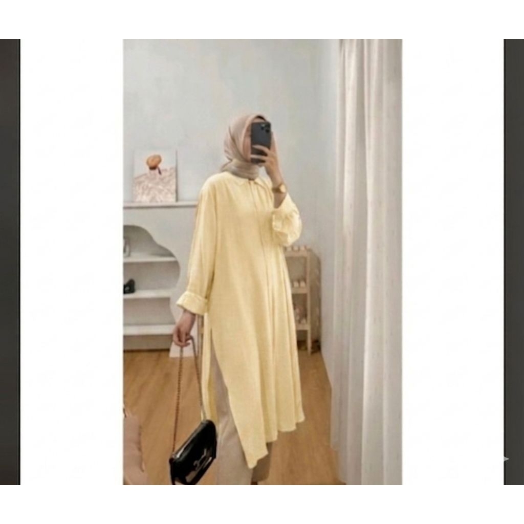 Tunik rayon polos twill kemeja tunik polos ld 120