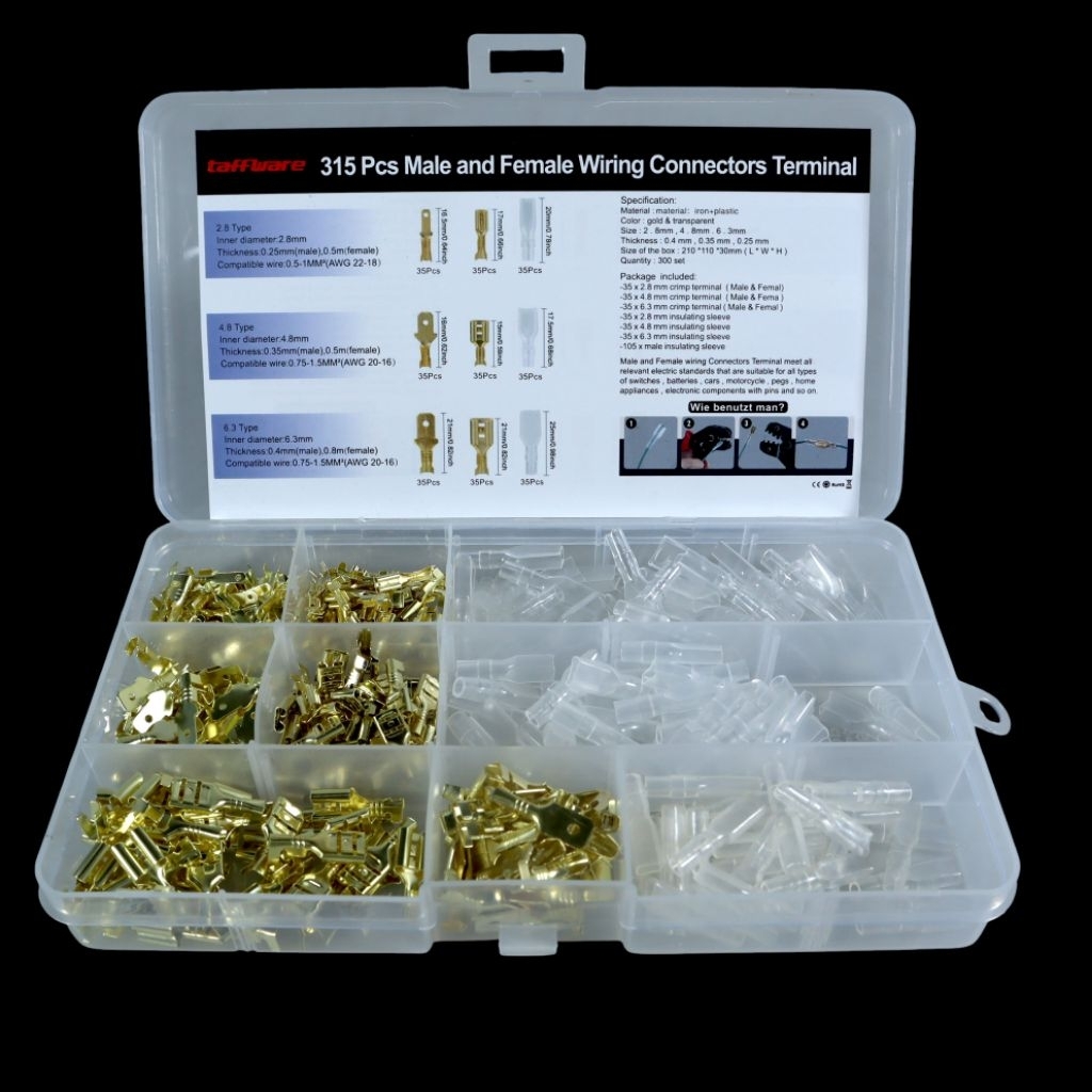 Terminal Kuningan Skun Automotive 6.3mm,4.8mm,2.8mm 315pcs