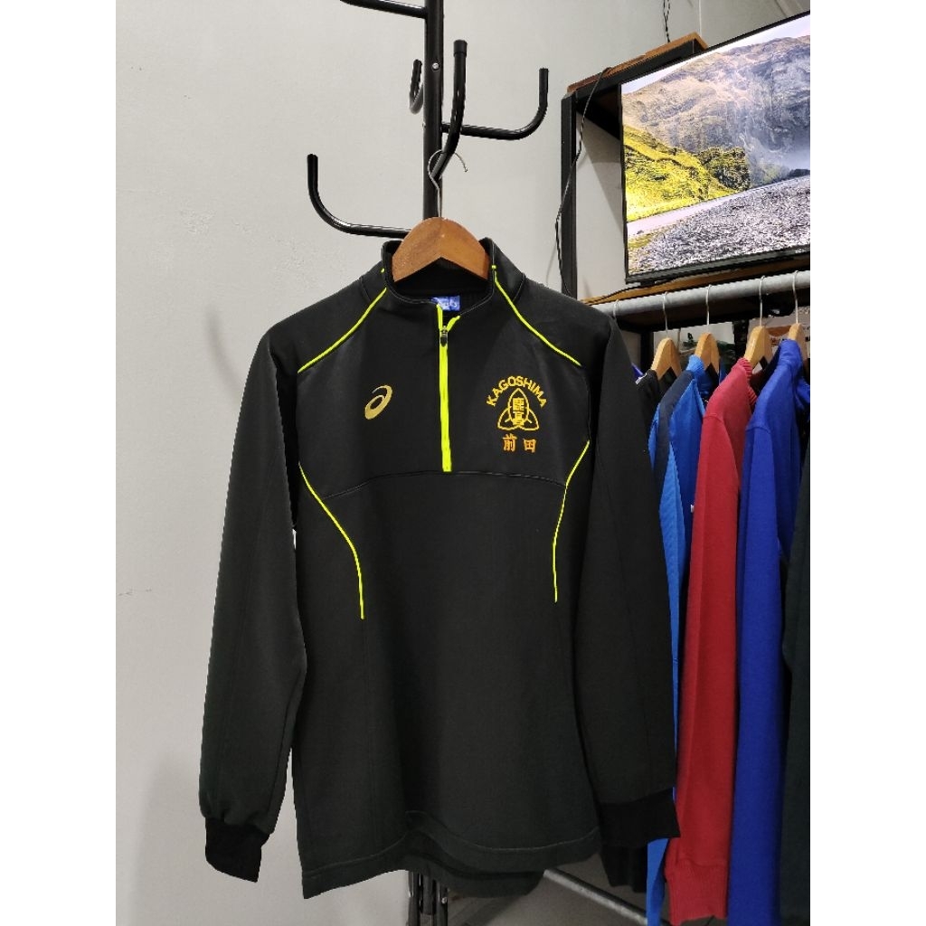 Jacket Tracktop Halfzip Asics Hitam Original