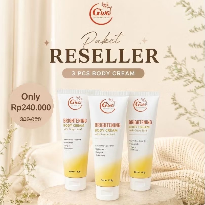 Jiwa Beauty Care Paket Hemat 3 Body Cream 120g Meratakan Warna Kulit