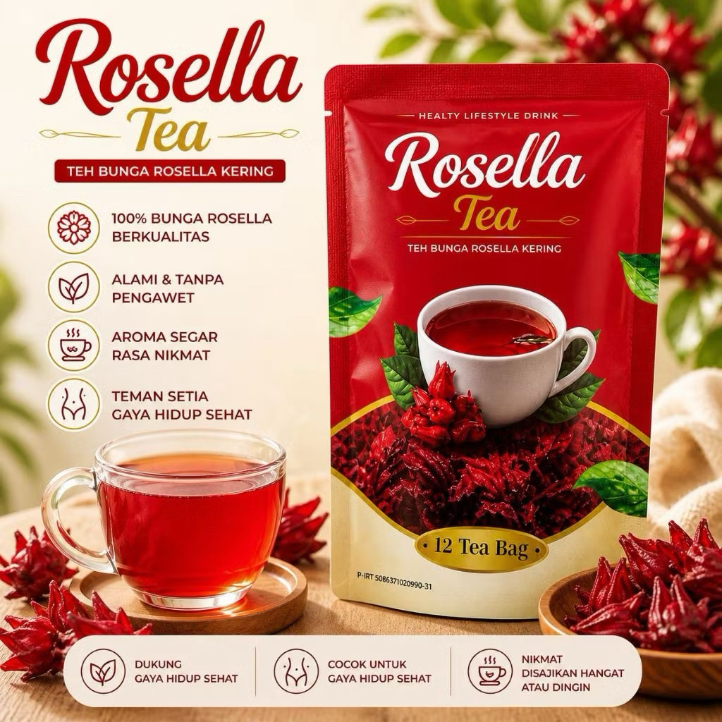 Rosella Tea Original Kualitas Premium Aroma SegarRosella Tea Original Kualitas Premium Aroma Segar