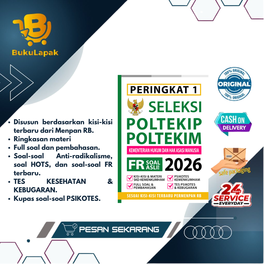 Buku Tes Kedinasan - Peringkat 1 SELEKSI POLTEKIP POLTEKIM KEMENKUMHAM 2026 - Kedinasan POLTEKIP POL