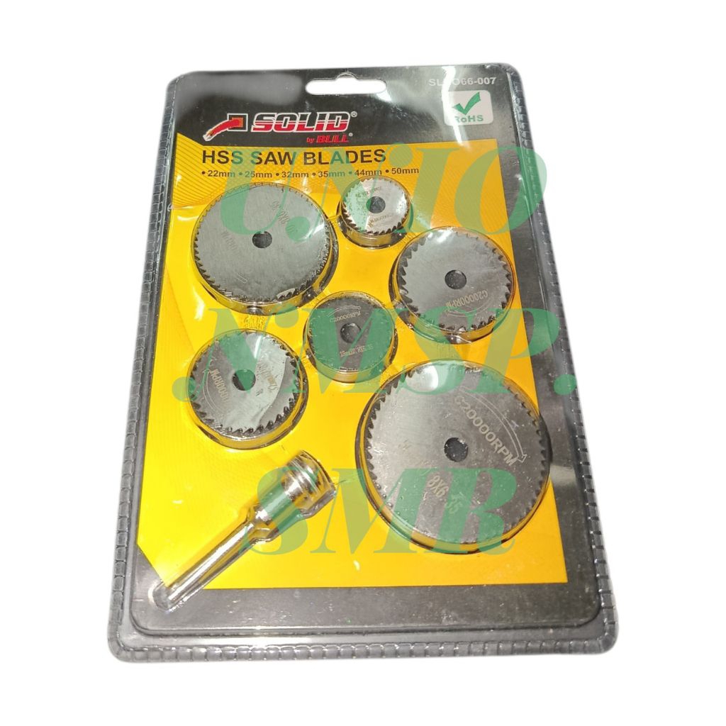 SOLID By BULL HSS Saw Blades Set 7 pcs Pisau Gergaji Mini Circular Drill Mandrel Potong Kayu Plastik