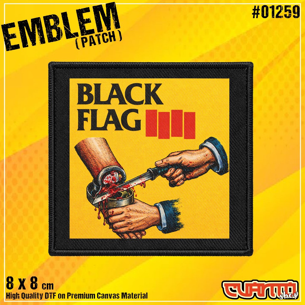 Patch Emblem Punk Rock BLACK FLAG Untuk Jaket Rompi Tas