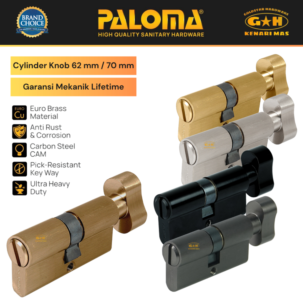 PALOMA CLP 713 714 715 716 717 733 734 735 736 737 Knob Silinder Anak Kunci Pintu Rumah Standar DELU