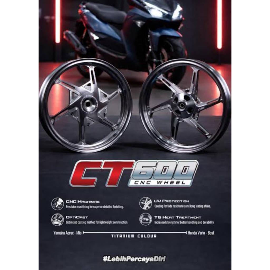 VELG CNC CT 600 RCB VARIO125/150,BEAT/FI/ESP(185/215-14) LOBANG 4