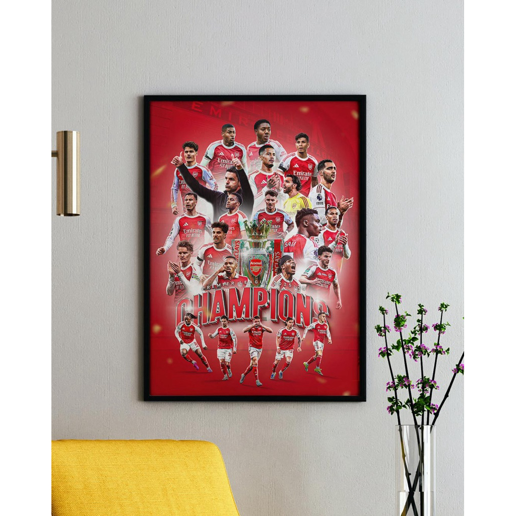 poster 4rsenal champions epl pajangan dinding