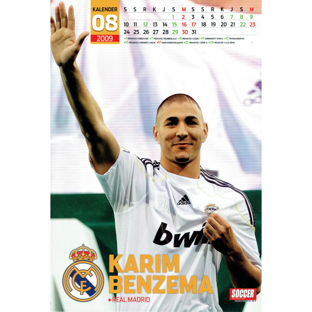 Merchandise Poster Pemain Sepakbola "KARIM BENZEMA" (2009/2010) - REAL MADRID