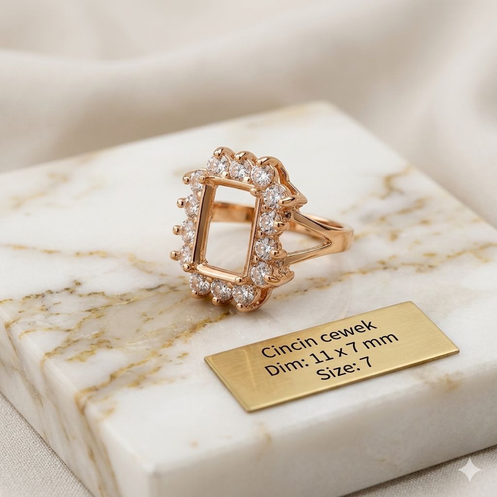 Cincin emban batu Akik dan Permata untuk cewek.03