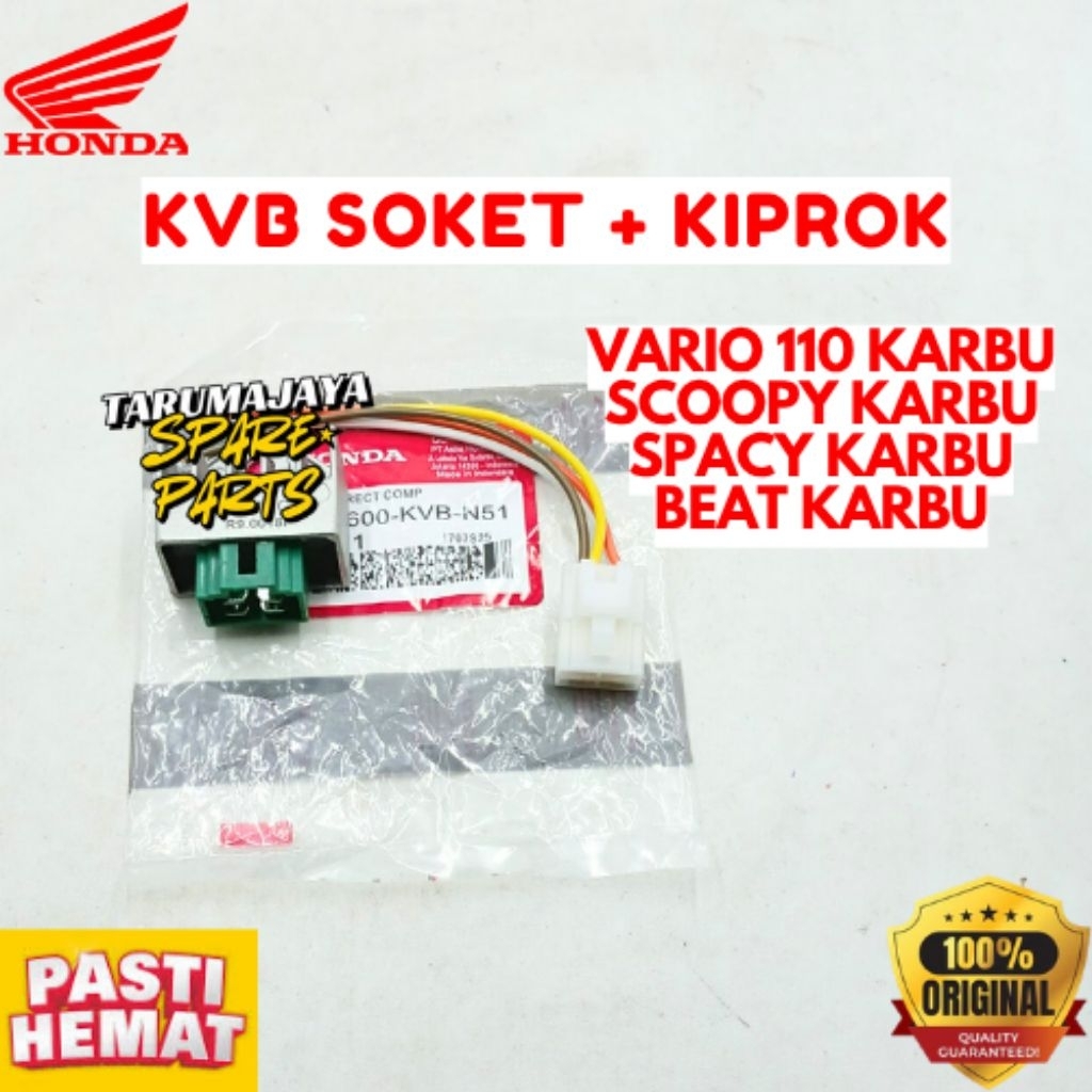 KIPROK + SOKET ORIGINAL HONDA KODE KVB, KIPROK + SOKET VARIO 110 KARBU, KIPROK + SOKET SCOOPY KARBU,