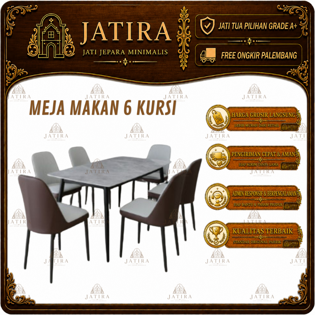 Meja Makan 6 Kursi Minimalis | Meja Makan 6 Kursi Minimalis Murah Palembang