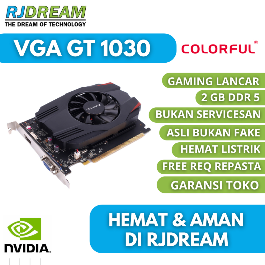 VGA GT 1030 2GB DDR5 BEKAS / SECOND NO MINUS