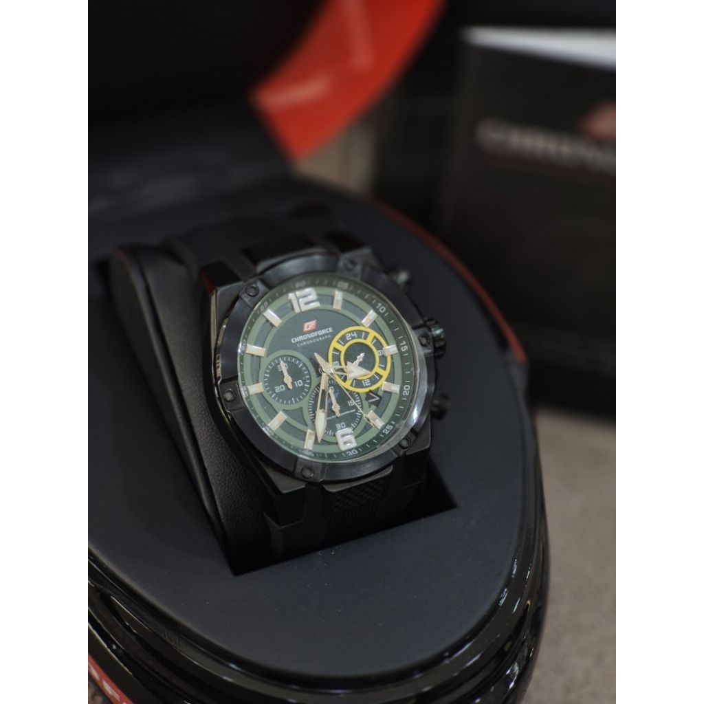 Chronoforce 5231 G-5 Jam Tangan Pria Stainless Steel Black Green