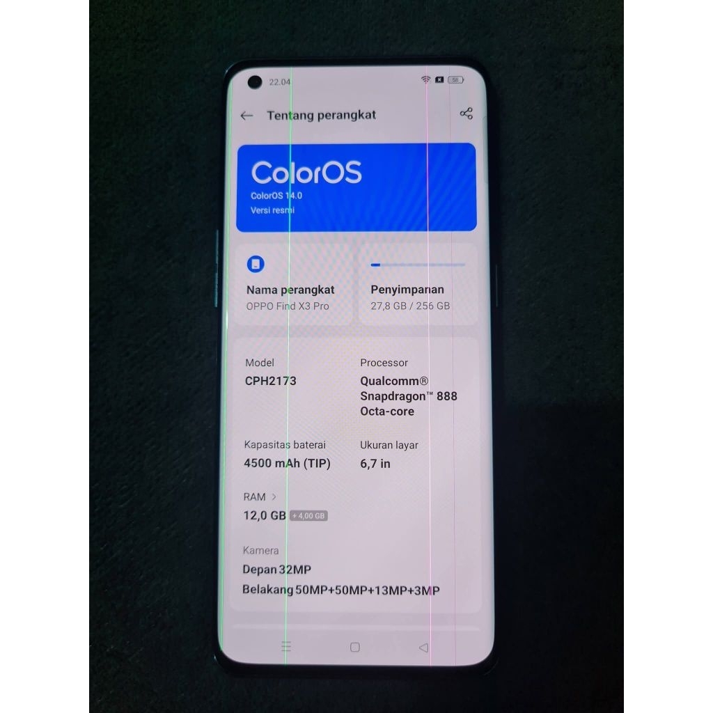 Oppo Find X3 Pro 5G Ram 12/256Gb
