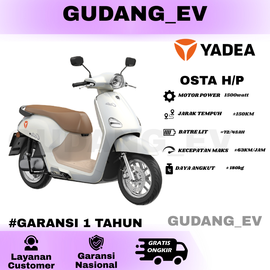 Yadea Motor Listrik Yadea Osta Garansi Resmi Yadea 2 Tahun